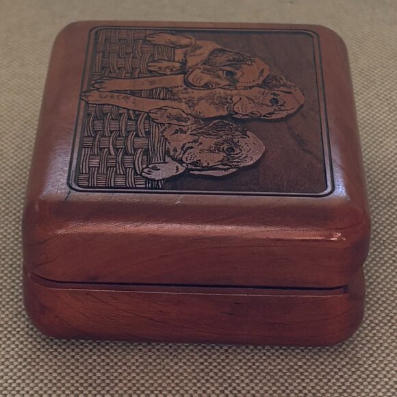 Vintage Wilderness Woods Puppies Small Trinket Keepsake Box - Picture 6 of 7